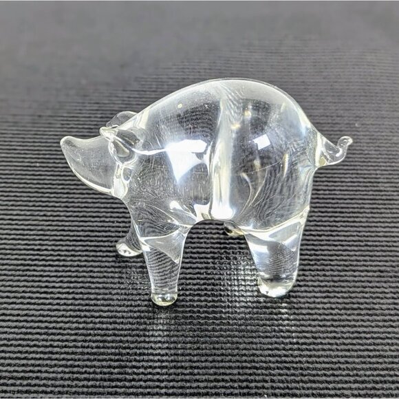 Abbott Art Glass Pig Paperweight and Friend! Two Glass Pigs in Great Condition - Picture 2 of 8